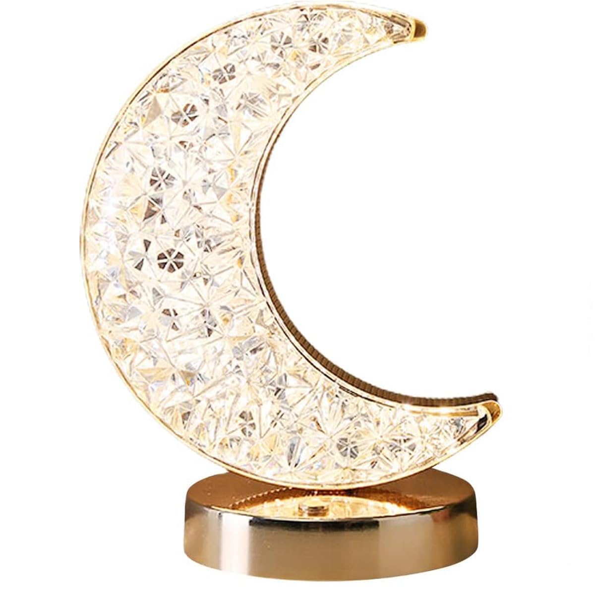 Lexton Half Moon Crystal LED Nightstand Lamp  Rechargeable
