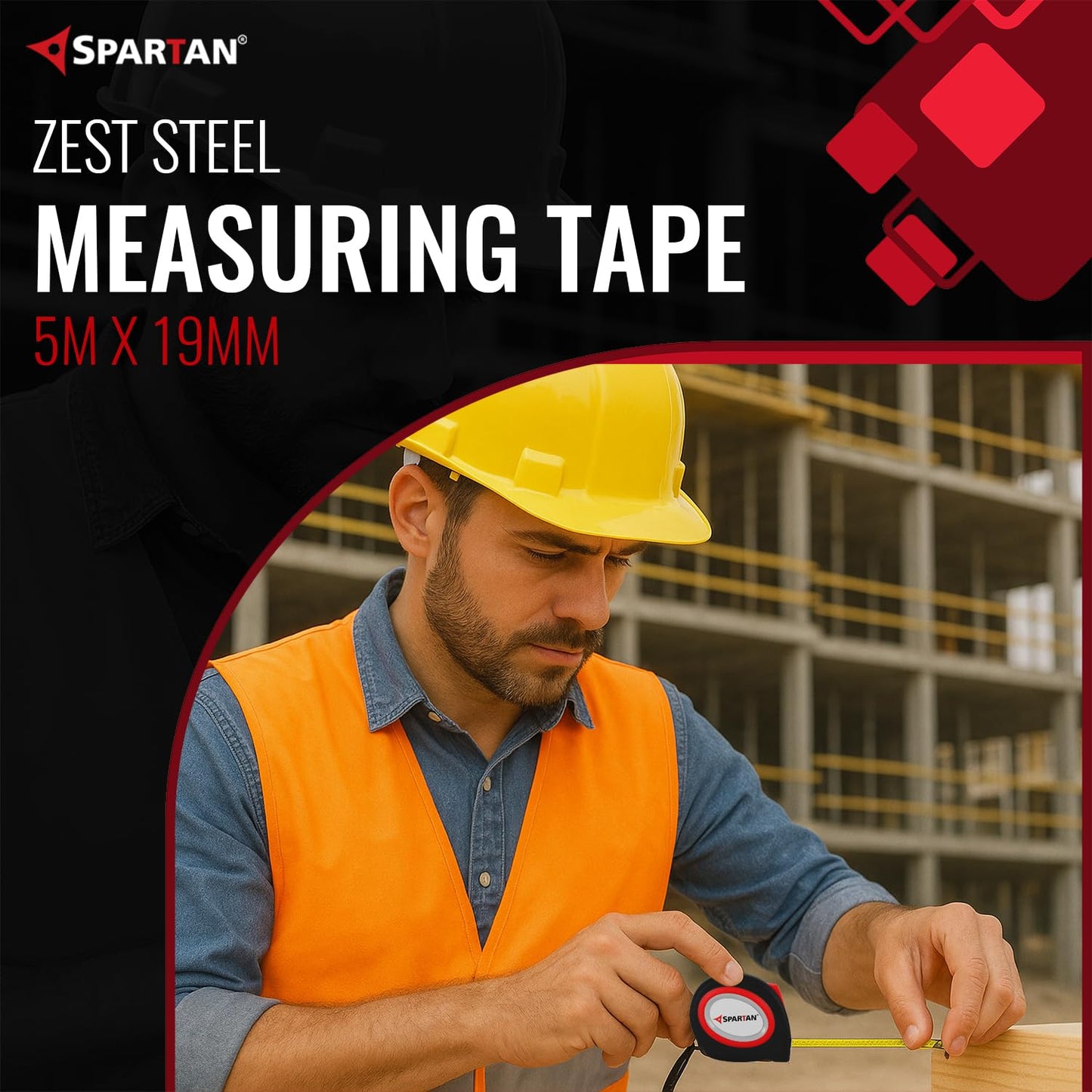 Spartan 5 in 1 Screwdriver Kit with 5m Steel Measuring Tape | Tool Combo Set