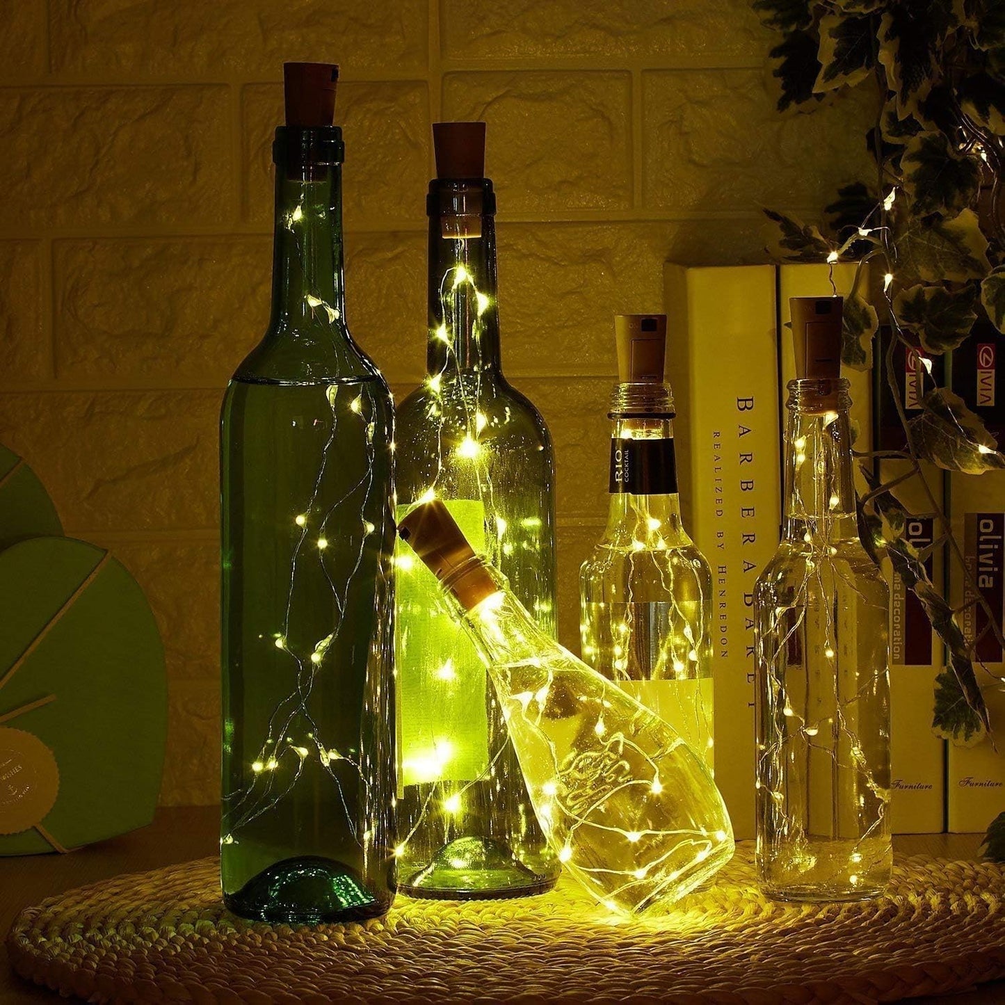 Lexton 20 LED Wine Bottle Cork Lights (Warm White, Pack of 2)