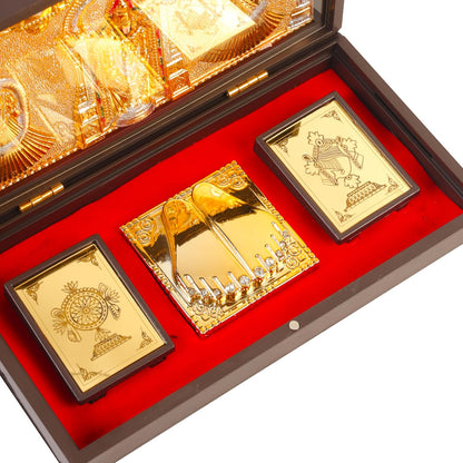 Klassic Lord Venkateswara Plastic Pooja Box with Charan Paduka & Gold Plated Frame