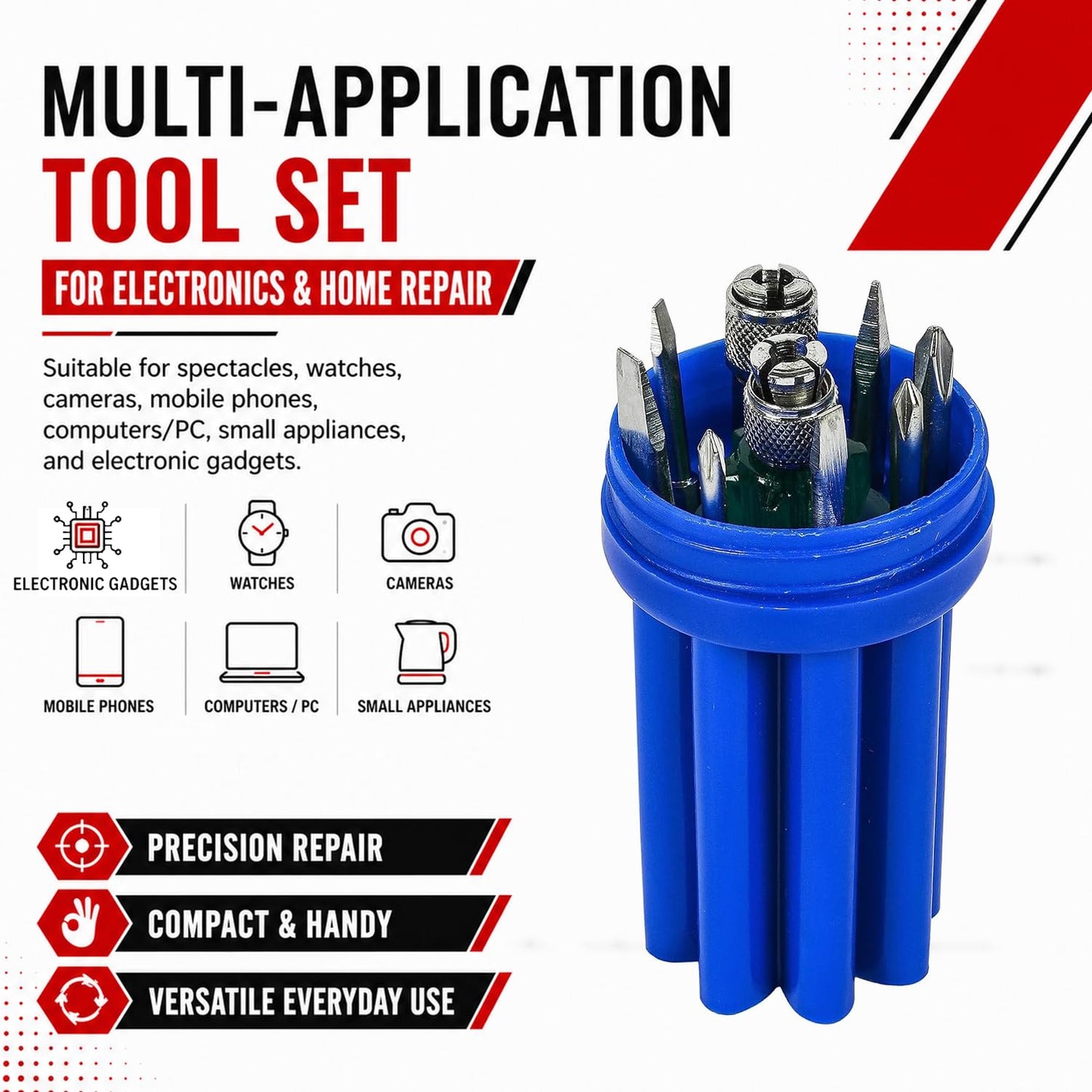 Spartan BS-02 8-in-1 Precision Screwdriver Set with Extension Rod