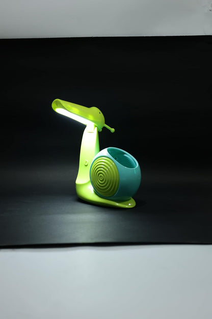 Lexton 8.5-Inch Snail Folding LED Table Lamp with Pen Holder | USB Rechargeable Kids Study Desk Lamp