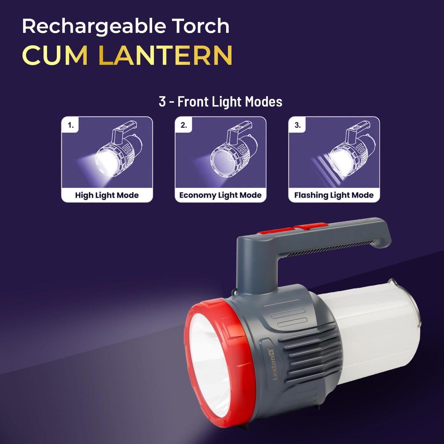 Lexton Omni Plus Rechargeable Torch Lantern, 4000mAh, 5W LED, Type-C iCraft by Eagle