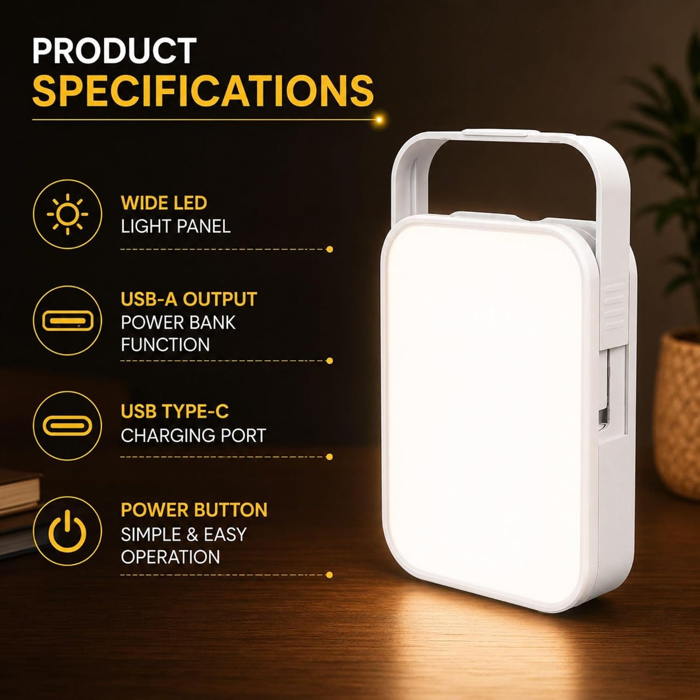 3-mode rechargeable LED emergency lantern