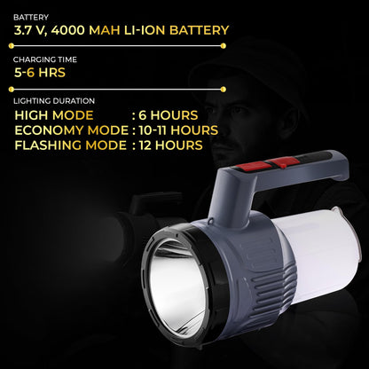 Lexton Omni Plus Rechargeable Torch Lantern, 4000mAh, 5W LED, Type-C