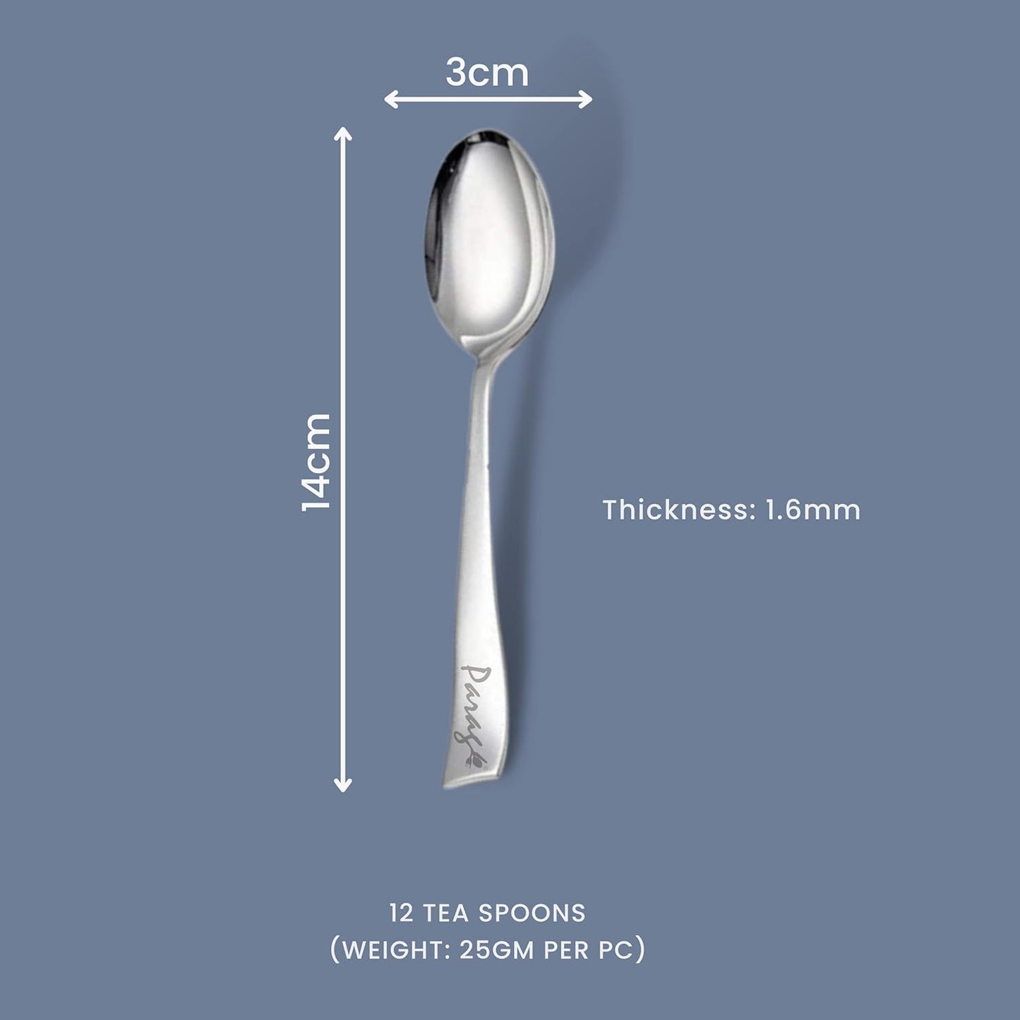 Sorabh DS Stainless Steel Desert Spoon Plain 06 Pcs