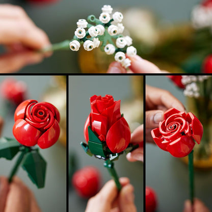 LEGO Rose Bouquet Flower Building Set for Adults, Decorative Gift, 822 Pcs (Box Condition Damaged, Product Fine)
