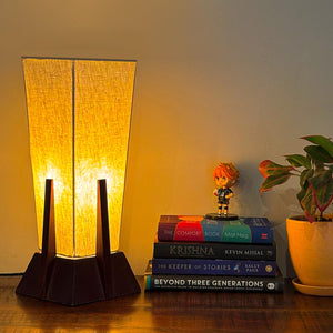 
                  
                    Lexton Wooden 'Pyramid' Table LED/CFL Lamp for Bedroom & Living Room (14 Inch, Wood, Without Bulb, Pack of 1) |Bedside Table Lamp Side Table Lamps for Home Decoration Office Side Lamp
                  
                