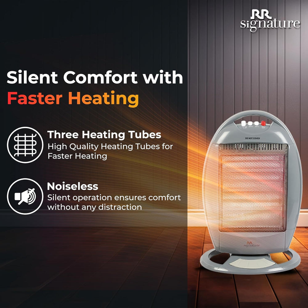 
                  
                    RR Signature HL-315 Halogen Room Heater with 3 Rods, 1200 Watt, 180 Degree Oscillation, Noiseless, Tip Over Switch, Room Heater for Home & Office, RR,Multicolour
                  
                
