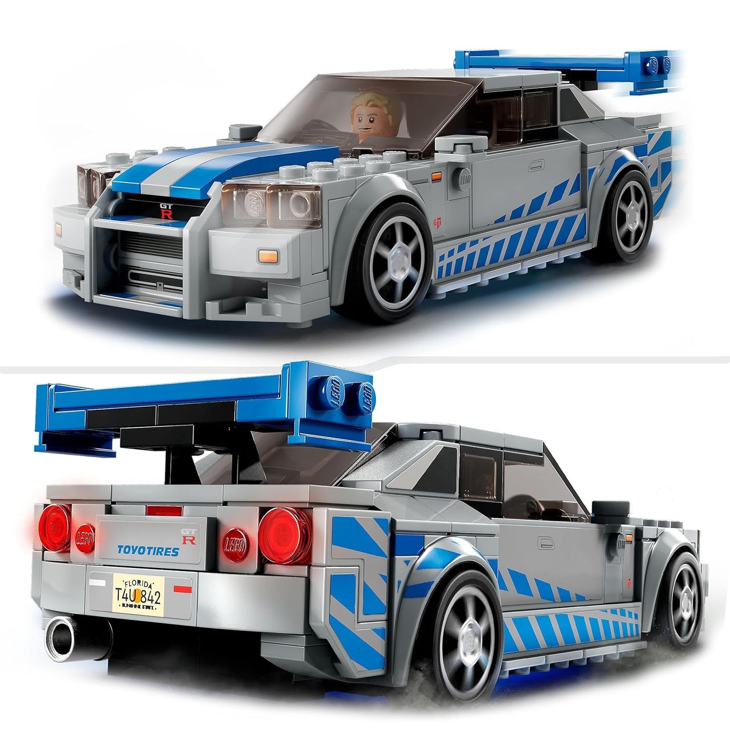 LEGO Speed Champions Nissan Skyline GT-R R34 76917 Race Car Set for Kids 9+ (Box Condition Damaged, Product Fine)
