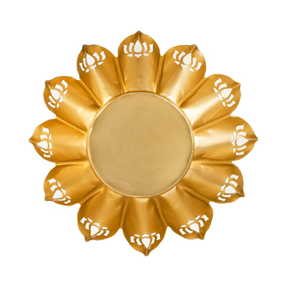 Klassic Golden Metal Lotus Urli Bowl 10.8 Inch