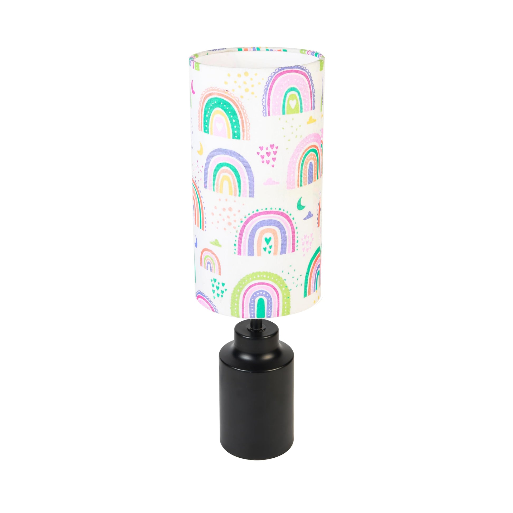 Lexton Rainbow Print Table Lamp | Black Metal Base | Ambient Night Light | Without Bulb iCraft by Eagle