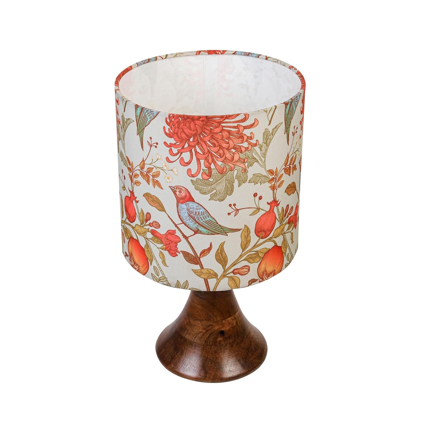 Lexton Birds Print Wooden Table Lamp – Bedroom & Living Room Decor