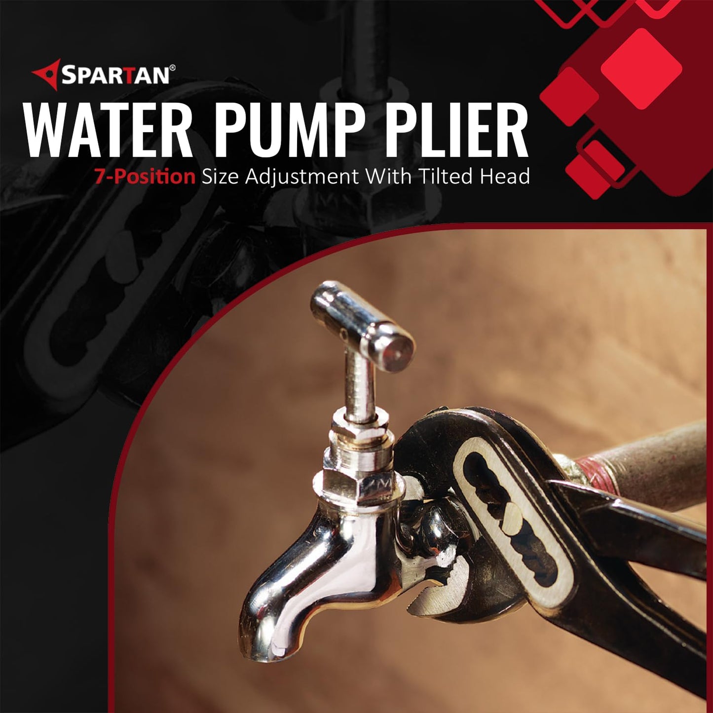 Spartan 250mm Water Pump Plier – Adjustable, Anti-Rust, High-Torque Grip