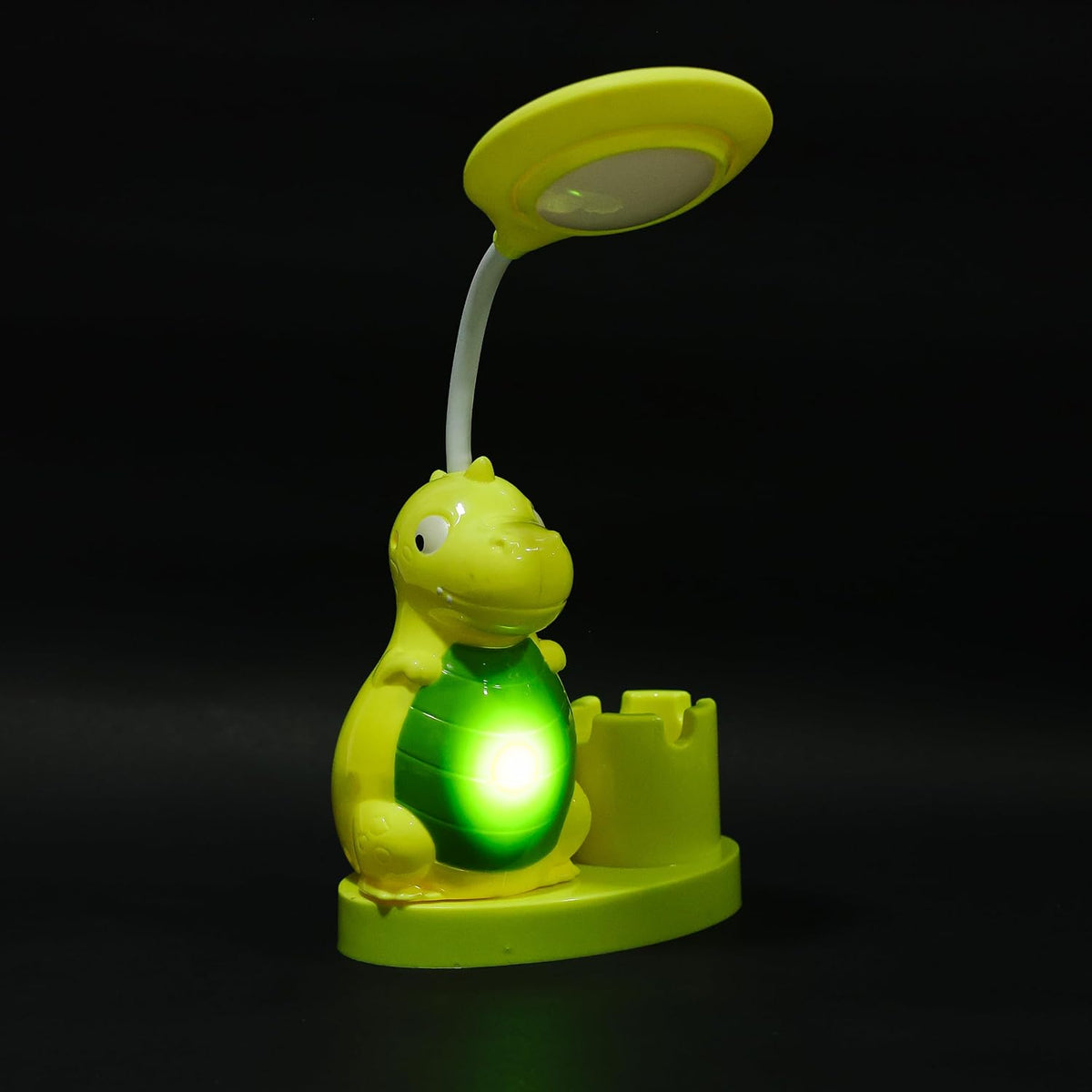 Lexton 11 Inch  Kids Dinosaur Lamp – Fun LED study light with built-in stationery holder.