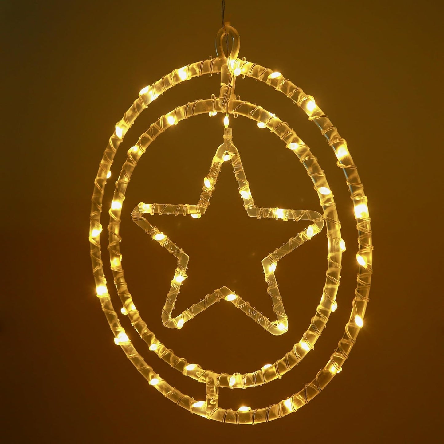 Lexton Star Ring LED Hanging Light, Warm White Decor for Home & Balcony