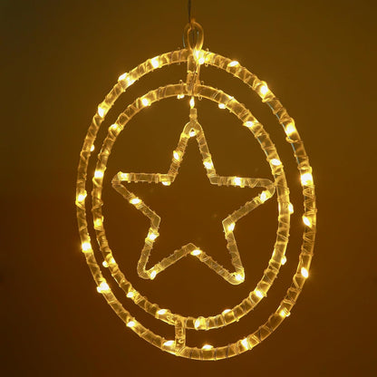 Lexton Star Ring LED Hanging Light, Warm White Decor for Home & Balcony