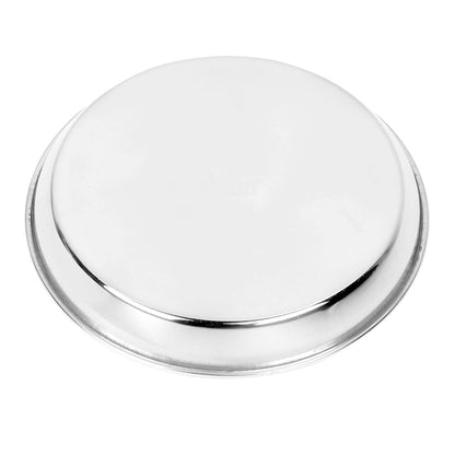 Sorabh Steel 8" Stainless Steel Deep Thali – Mirror Glossy, Laser Flower Print, Pack of 4