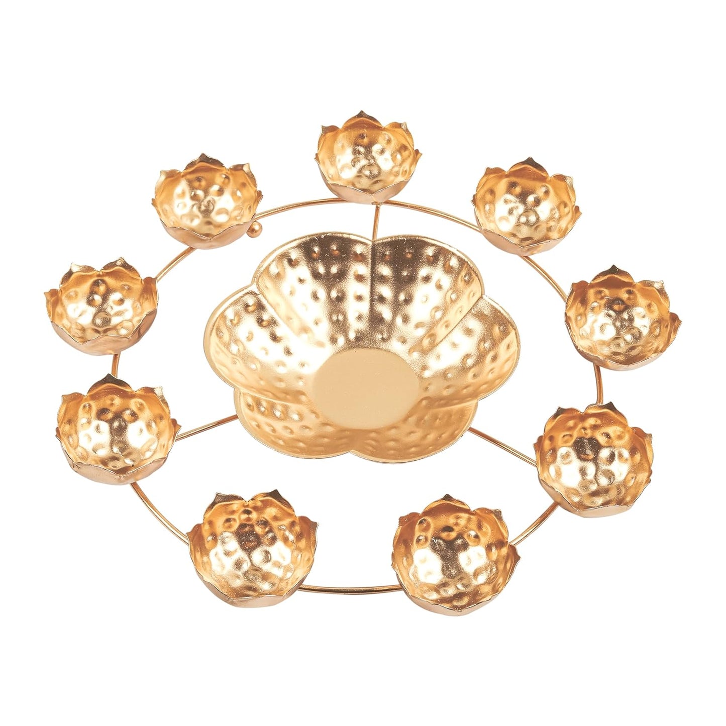 Klassic 9 Lotus Urli Bowl – Antique Metal Home Décor