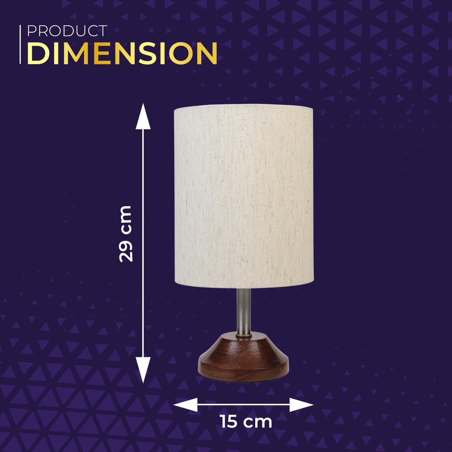 Lexton Wooden Round Table Lamp  Stylish wooden shade, ideal for bedroom, desk, or living room