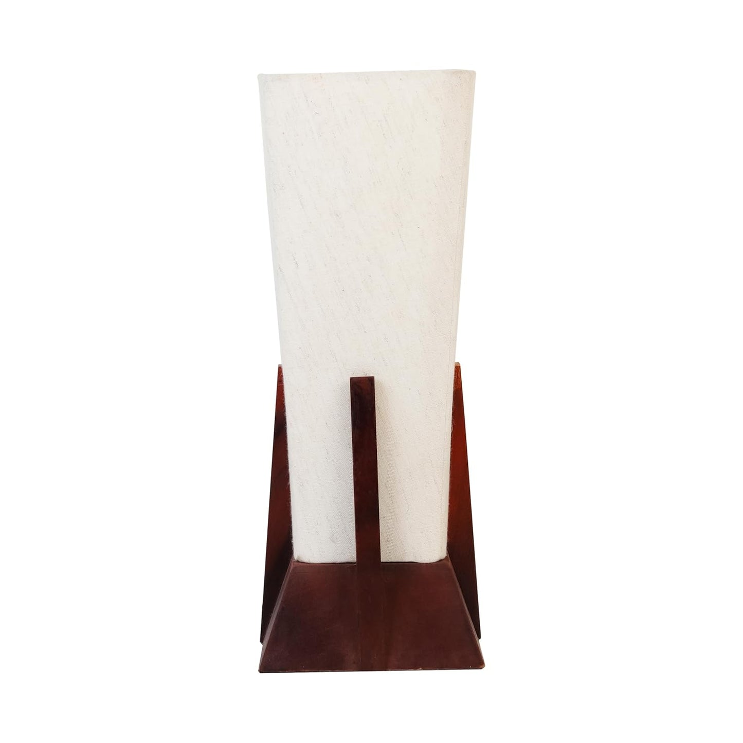 Lexton Wooden Pyramid Table Lamp (14-inch). Designed with a stylish pyramid-shaped wooden base, this lamp blends modern aesthetics with timeless charm, making it a perfect décor piece for bedrooms, living rooms, and office spaces.