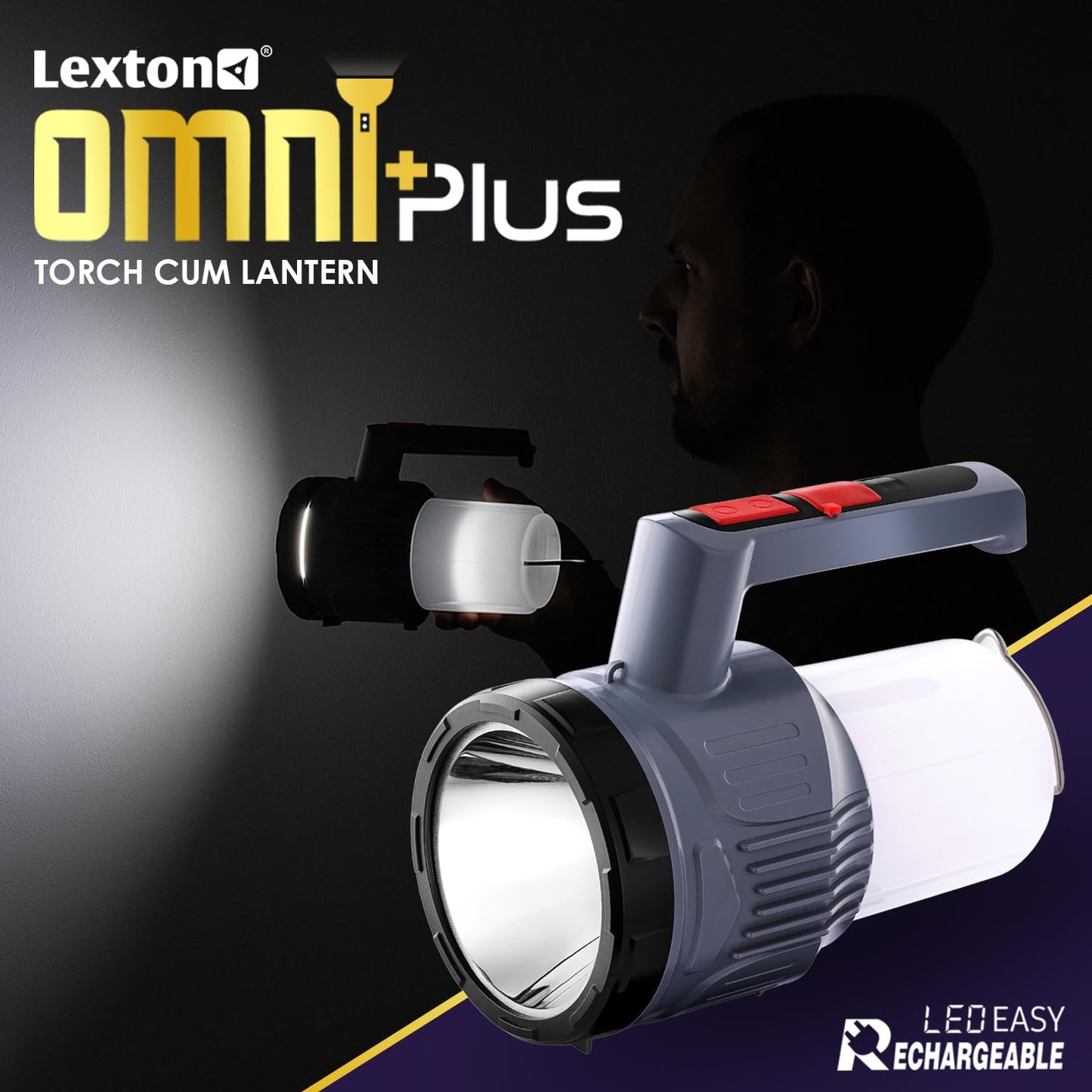 Lexton Omni Plus Rechargeable Torch Lantern, 4000mAh, 5W LED, Type-C
