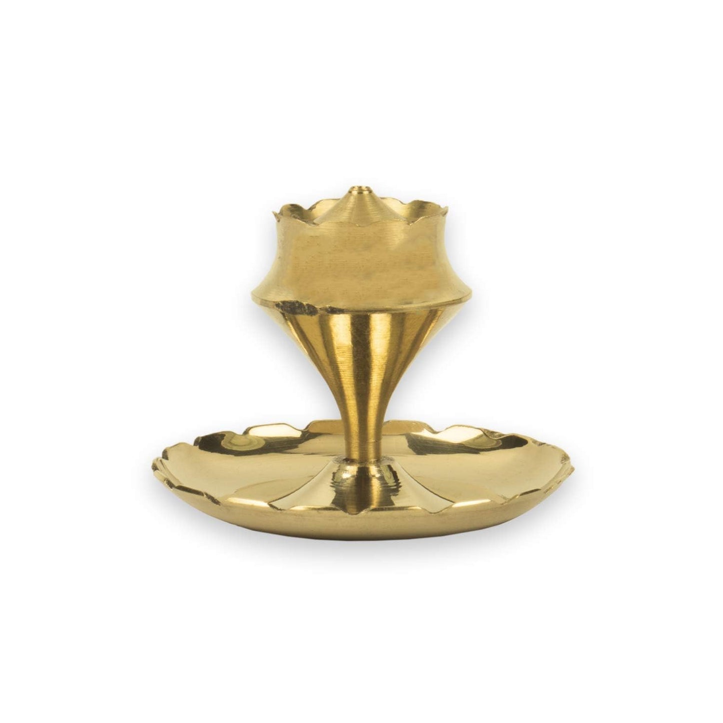 Klassic Brass Agarbatti Stand with Ash Catcher (Gold), Medium