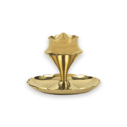Klassic Brass Agarbatti Stand with Ash Catcher (Gold), Medium