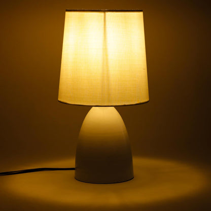 Lexton White Fabric Shade Bedside Table Lamp