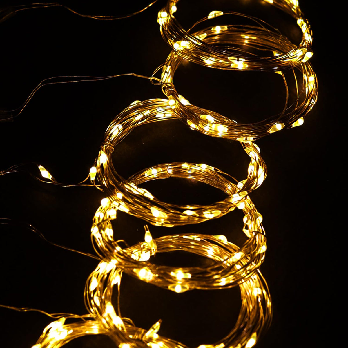 Lexton 3M Copper Curtain Fairy Lights, 300 LED Warm White String Lights with Remote & USB Power