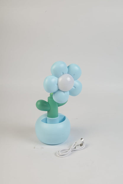 Lexton 9-Inch Flower LED Table Lamp with Pen Holder | Rechargeable Kids Study Light