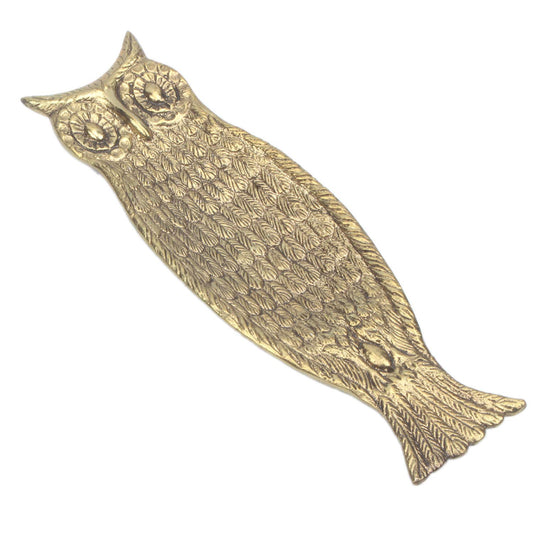 iCraft ICCM03 Hand Carved Assorted Owl Incense Stick Holder Tray (Metal, Pack of 1)