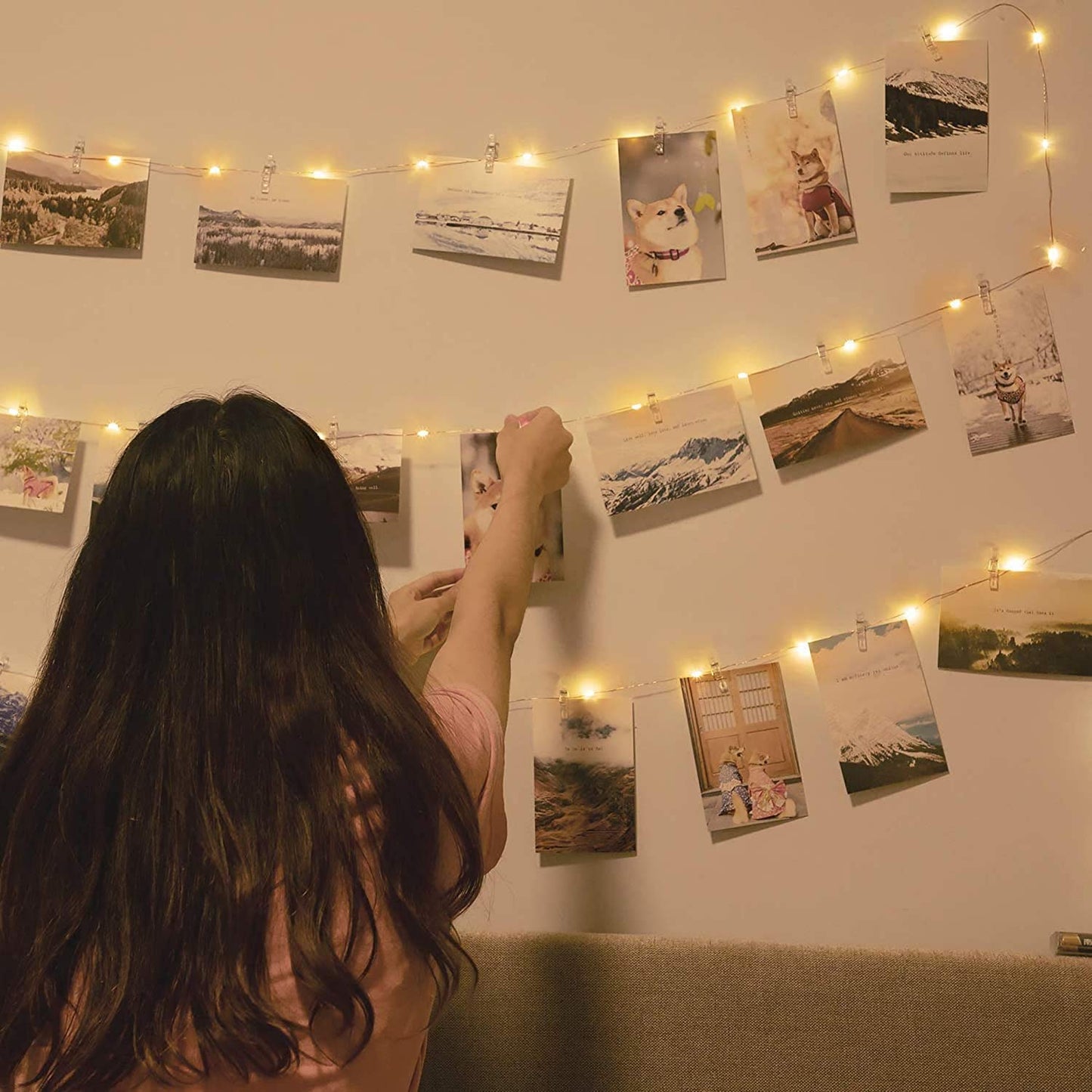 Lexton Photo Clips Battery String Light for Home Decoration (10 Clips,Warm White)