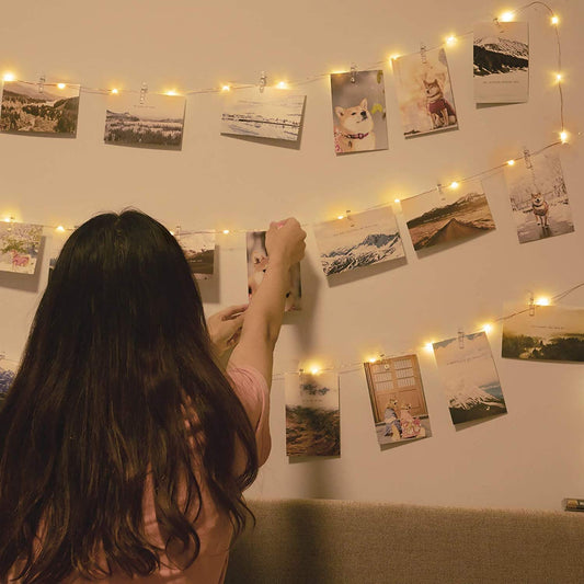 Lexton Photo Clips Battery String Light for Home Decoration (10 Clips,Warm White)