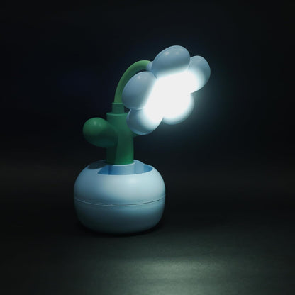 Lexton 9-Inch Flower LED Table Lamp with Pen Holder | Rechargeable Kids Study Light