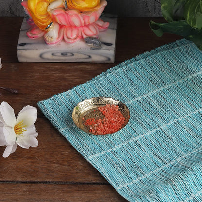 Klassic Small Brass Puja Thali  4 Inch Gold
