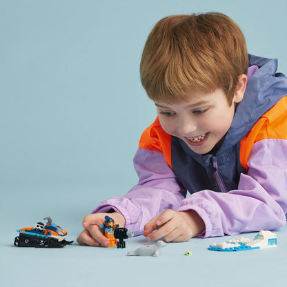 LEGO City Arctic Explorer Snowmobile Toy Set 60376 for Kids | 70 Pieces (Box Condition Damaged, Product Fine)