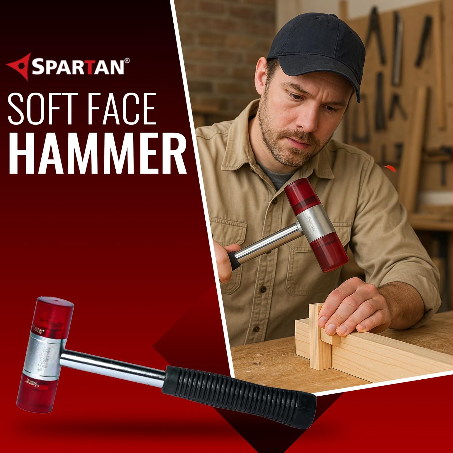 Spartan 20mm Soft Face Hammer | Dual Head Acetate Mallet Tool