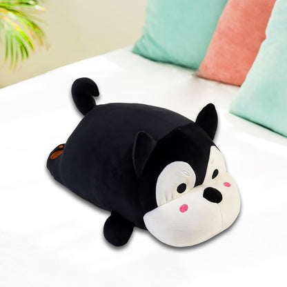 HANKLEY Puppy Plush Fully Stuffed Animal Soft Toy | Best Gift for Kids, Boys, Girls and Adults | Huggable Puppy Soft Toy | Black & White
