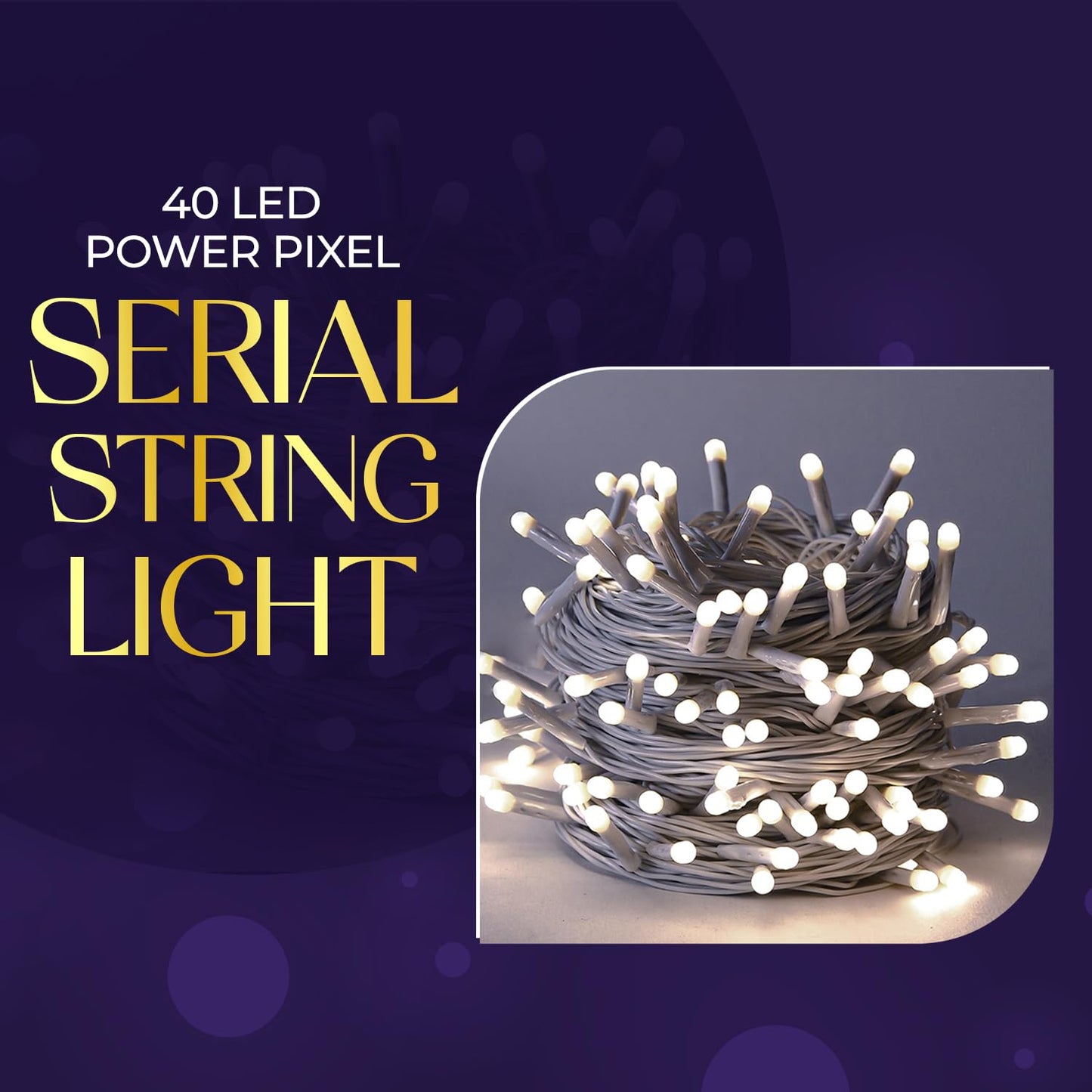 Lexton 40 LED White Pixel Fairy String Lights