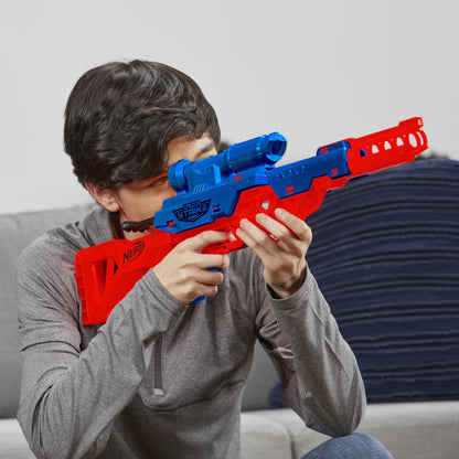 Nerf Wolf LR-1 Blaster – Foam dart blaster with scope, 12 darts, fun for kids. Box damaged, product works perfectly (Box damaged  Product Fine)