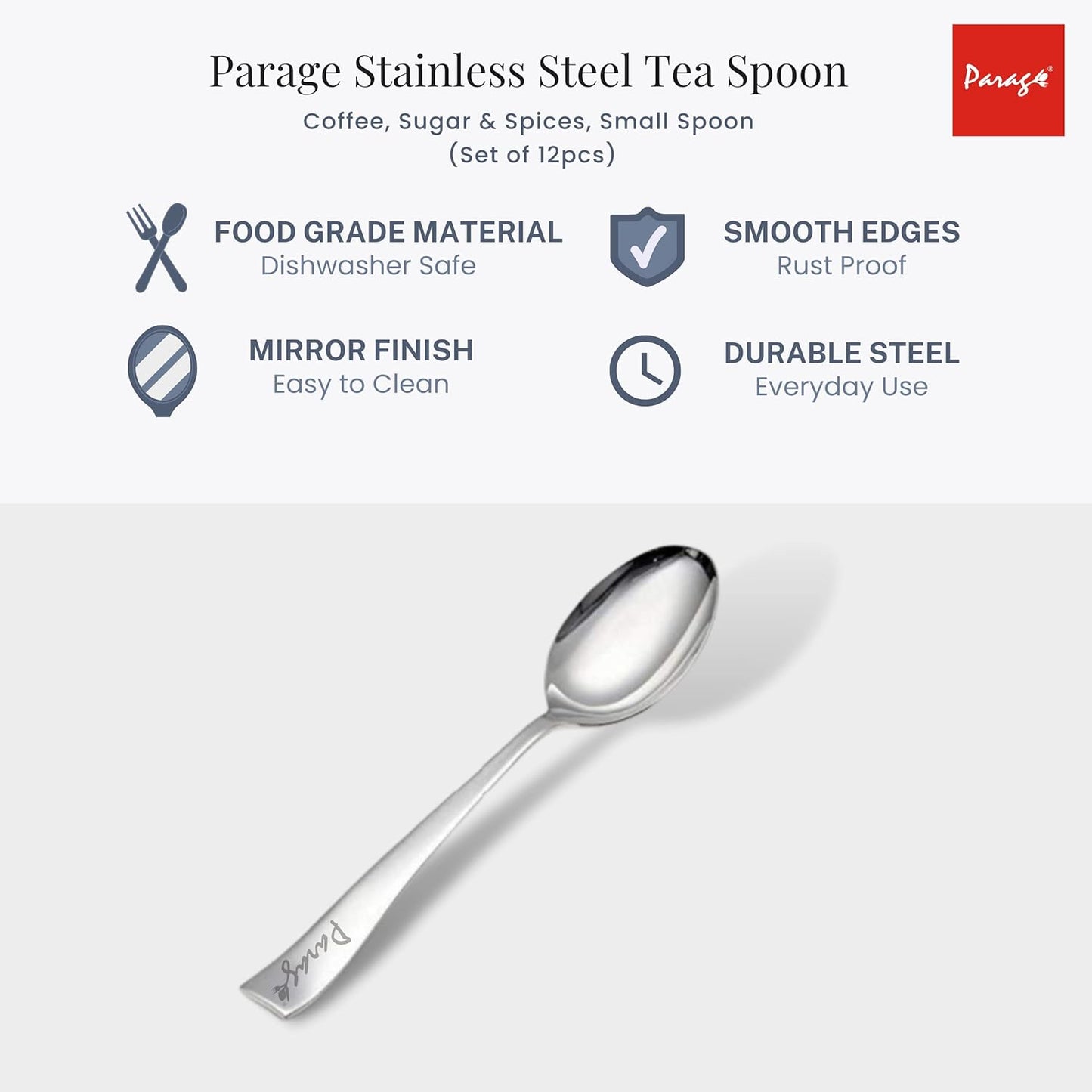 Sorabh DS Stainless Steel Desert Spoon Plain 06 Pcs