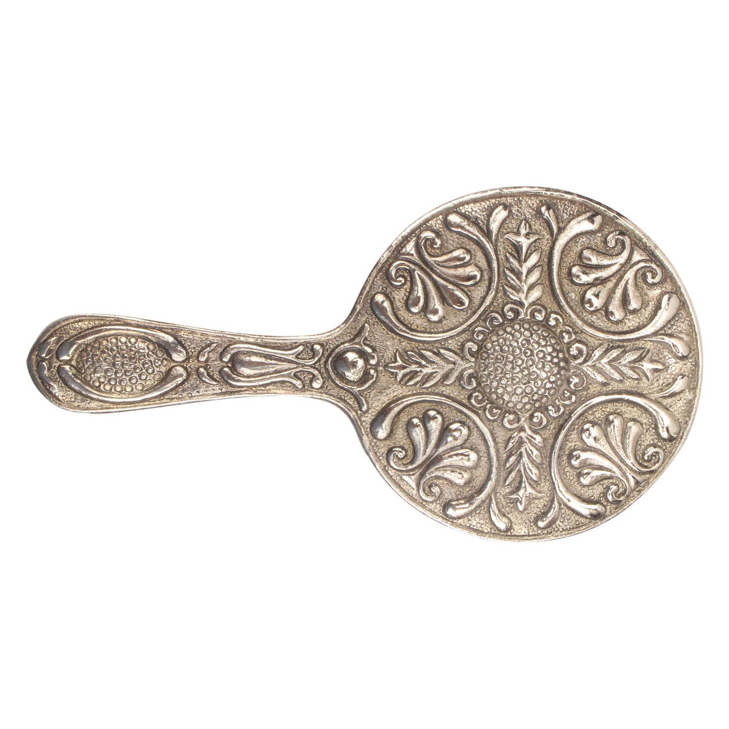 iCraft ICCM02 Hand Carved Metal Round Hand Mirrors for Home Decorations (Metal, Pack of 1)