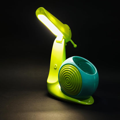 Lexton 8.5-Inch Snail Folding LED Table Lamp with Pen Holder | USB Rechargeable Kids Study Desk Lamp