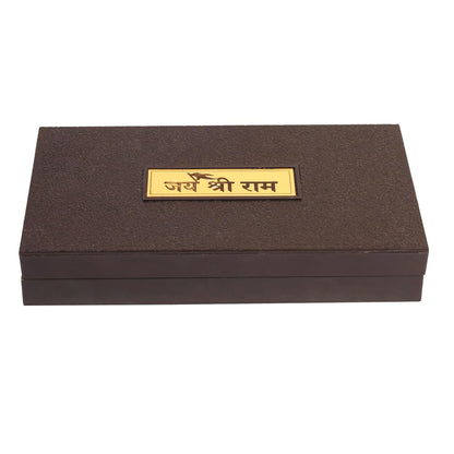 Klassic Ram Darbar Plastic Pooja Box with Hanuman Ji & Gold Plated Temple Frame
