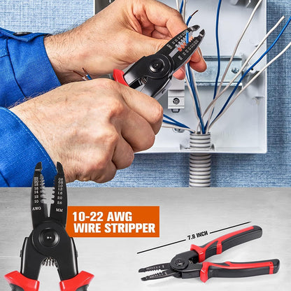 Spartan 5 in 1 multifunctional Pliers Hand Tool Kit With 5 Interchangeable Heads Special For Electricians Combination Lineman Pliers, Cable Cutting, Wire Stripping, Crimping Tools, Sheet Metal Shear