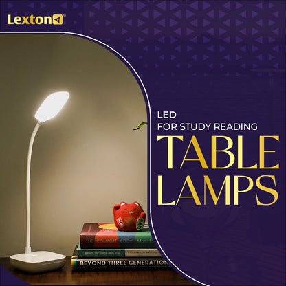 Lexton Rechargeable LED Table Lamp | Touch Control | 3 Color Modes | USB-C | White