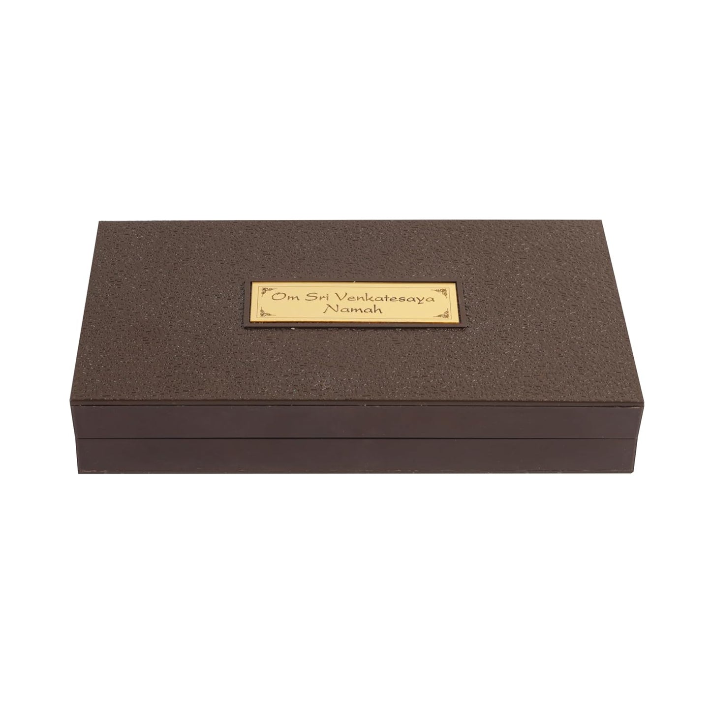 Klassic Lord Venkateswara Plastic Pooja Box with Charan Paduka & Gold Plated Frame
