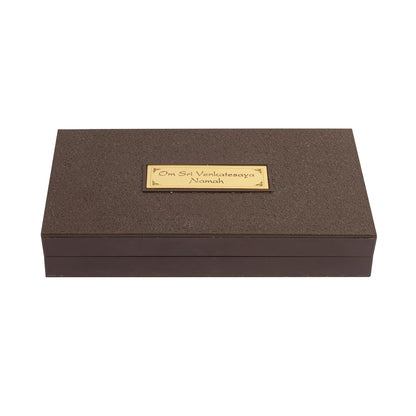 Klassic Lord Venkateswara Plastic Pooja Box with Charan Paduka & Gold Plated Frame