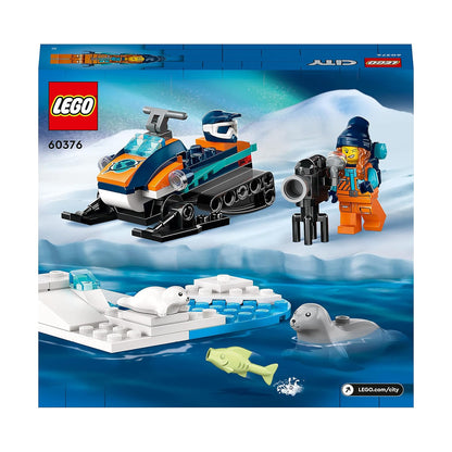 LEGO City Arctic Explorer Snowmobile Toy Set 60376 for Kids | 70 Pieces (Box Condition Damaged, Product Fine)